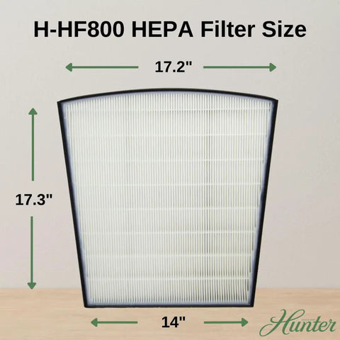 HP800 Series Replacement Air Purifier Filter Value Pack With No-Fuss Coconut Carbon Pre Filter Odor Neutralizer with dimensions
