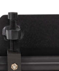 Close-up of bolt on bead roller machine frame for sheet metal fabrication