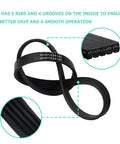 Washer Drive Belt Replacement For Top Load Washers That Keeps Your Drum Spinning Smoothly Fits GTW490 Series Models GTW490ACJ3WS GTW490ACJ3WW GTW490ACJ4WS GTW490ACJ4WW GTW490ACJ5WS Includes PS11736832 AP6024314 4455970, black ribbed belt