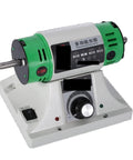 Heavy Duty Lapidary Bench Lathe Featuring Pure Copper Motor with adjustable speed settings for smooth operation in home shop.