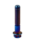 Top Shelf Pro Grade 5 Titanium Flange Head Torx Bolts M8x40mm Burnt Blue showing detailed threading and cap