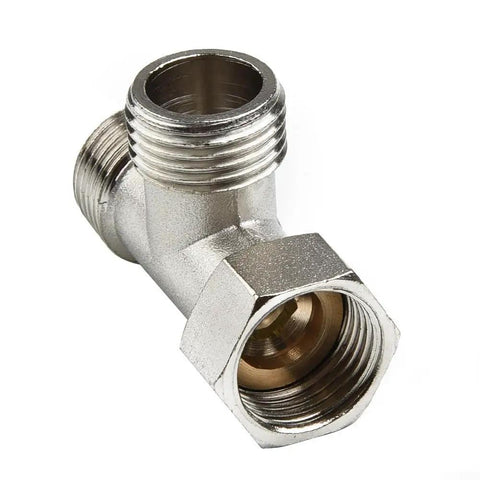 Heavy Duty Half Inch Brass T Adapter Valve Easy Peasy Bidet Sprayer And Shower Hose Splitter Diverter Fixture.