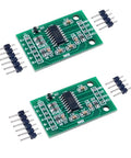 HX711 Load Cell Amplifier Module Twin Pack for Arduino Projects, two-channel differential ADC kit with green circuit board