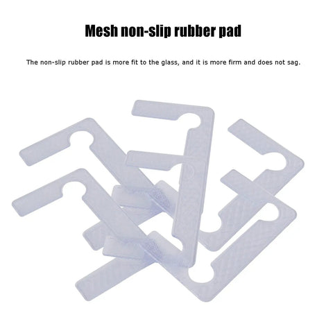 Mesh non-slip rubber pad set for glass installation, providing firm support for Rock Solid 180 Degree Glass Shower Hinges Two Pack Heavy Duty 304 Stainless Steel Brushed Finish.