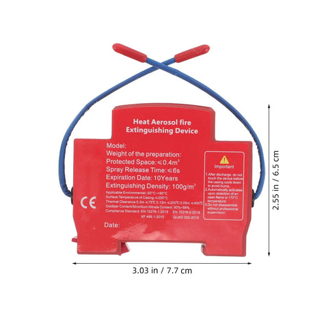 Automatic Vehicle Fire Extinguisher Set For Cars Trucks And Rvs Featuring Smart Temperature Activation Heavy Duty Auto Defense Gear, compact red device.