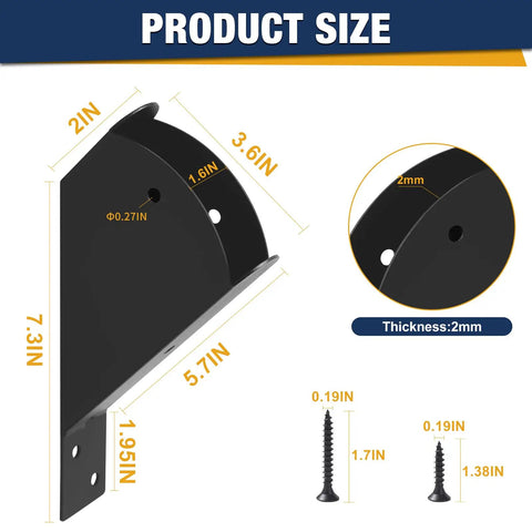Tough As Nails 2 By 4 Inch Pergola Brackets Kit - 8 PC 45 Degree Angle Supports, Carbon Steel With Black Powder Coat, DIY Corner Braces Built To Last For Gazebos, Decks, Patios, Sheds And Garages