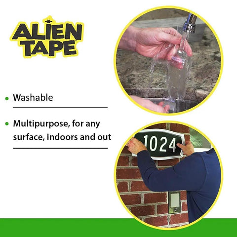 Demonstrating washability and versatility of Heavy Duty Double Sided Nano Tape Clear Adhesive on number plate and under water.