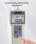 Top Shelf Digital Force Gauge 1000N Push Pull Meter With LCD Screen showing power button and display for tension compression testing.