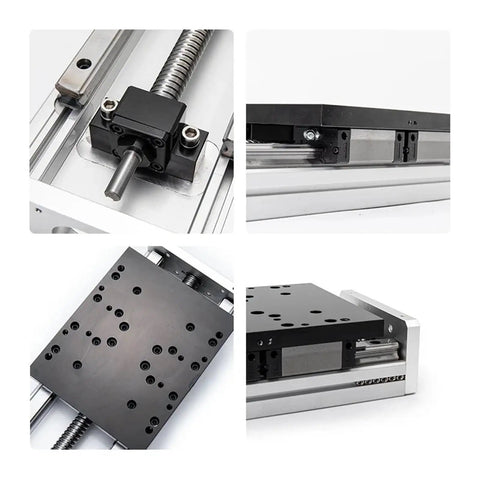 Heavy Duty Linear Guide Ball Screw Slide Module With Precision Actuator Rail for Industrial Science Experiments detailed views of components