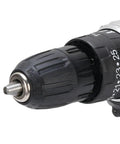 Close-up of the drill chuck of Badass Brushless Cordless Drill Set With A Beefy 350 Watt Motor And Swift 1450Rpm Speed.
