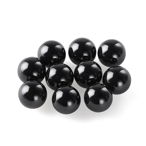 G5 Precision Silicon Nitride Ceramic Ball Bearings 50 Piece Set 15.875 Millimeter Diameter, polished black balls