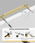 Installation instructions for 25 Pack 3 Inch Gold Cabinet Handles Solid Zinc Alloy Pulls For Kitchen Cabinets And Drawers.