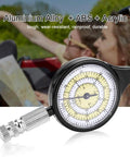 Trail Tested Map Measuring Wheel Odometer for Camping Hiking and Backcountry Adventures, compact, black, metal wheel with dial.