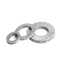 Heavy Duty 304 Stainless Steel Wedge Lock Washers Double Deck Gaskets M3 To M36 Din25201 with unique tooth design