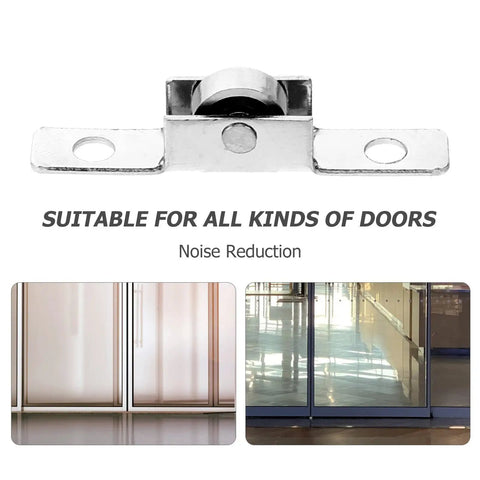 Top Shelf Sliding Door Window Pulley Roller With 10mm Metal Replacement Wheel Kit For Patio And Closet Doors close-up view of roller mechanism