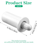 White plastic spring pin measuring 0.79 by 0.28 inches for Heavy Duty Spring Loaded Plantation Shutter Pin Repair Kit 50 Pack.