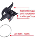 Right Hand 9 Speed Trigger Shifter Lever for Shimano and SRAM Bikes with Thumb Button and 2450mm Cable Length