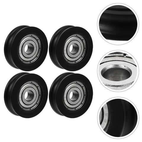4 Pack Slick Nylon U Wheel Guide Pulley Rollers For Heavy Duty Sliding Closet Doors Zero Fuss Replacement Track Hardware Silky Smooth Operation Easy Quick Fit Home Refresh with sealed bearing cores.
