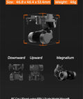 Three Axis FPV Camera Gimbal With Head Tracking And Pan Tilt Mount, C-20T Model, shown in various mounting angles