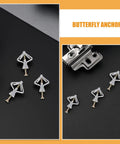 Image showing Drywall Anchors Kit With 50 Heavy Duty Plastic Butterfly Anchors And Screws Quick Easy Install For Hollow Walls And Plasterboard.