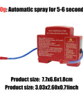 5 Pack Automatic Fire Extinguisher Guide Rail Mount Thermal Sensor Heat Activated Aerosol Suppression System 20g device with blue wire and measurements.