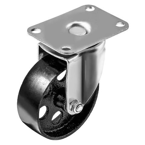 4 Piece Steel Casters With Plates That Roll Smooth as Butter and Handle 350 lbs Per Wheel Featuring Non Brake Lock Mechanism and Swivel Design