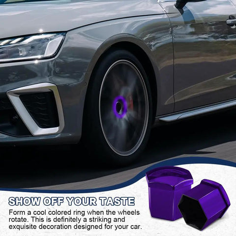 Car with 20 Pack Lug Nut Covers 19mm Hex With Removal Tool, Rust Proof Wheel Nut Caps Fits Most Vehicles, Glossy Purple