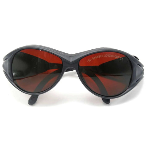 Badass OD4 Plus Laser Safety Goggles designed for heavy duty lab work feature red lens, durable frame, and UV protection.