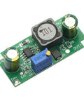 Front view of Beefy Two-Pack DC-DC Buck Converter Modules from 48V-100V range to 1.25V-48V adjustable power supply board, circuits visible.
