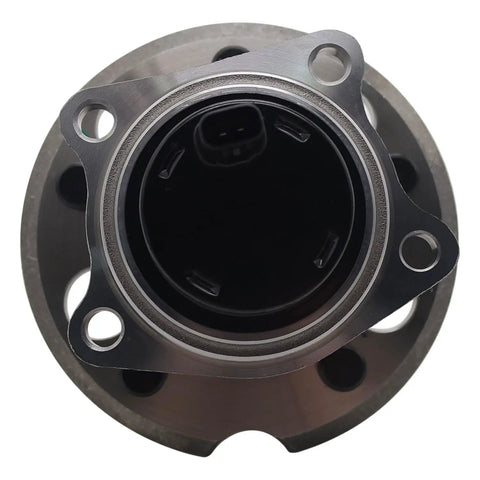 Rock Solid Rear Wheel Bearing And Hub Assembly Knockout Direct Fit view from above showing sensor plug and mounting holes for easy installation.