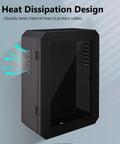 Heavy Duty Outdoor Electric Vehicle Charger Protector With All Weather Waterproof Steel Cage And Wall Mount Smart Cord Hook Keeping Your Rig Slick And Secure Year Round showcasing heat dissipation vents.