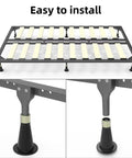 Six Pack Bed Frame Feet Risers For Replacing Wheels, Prevent Slipping And Sliding, Fits Over Standard Bed Foot, black and gold reinforced plastic