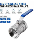 Top Shelf Female Threaded Ball Valve Switch Featuring A Hella Smooth Spin Handle For Bulletproof Fluid Shutoff And Leak Free Pipeline Work close-up on 304 stainless steel one-piece ball valve.