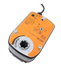 Top Shelf Heavy Duty Ventilation Ball Valve Actuator Lrf24SR Modulating Rotary Motor AC DC 24 Volt HVAC Controller top view with wiring connectors.