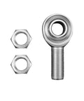 Heavy Duty Rod End Bearing And Heim Joints Kit Featuring White Zinc Coating For Superior Corrosion Resistance, includes heavy duty rod end and two nuts.