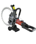 High Frequency Circular Saw For Reinforced Concrete Wall Cutting And Cement Road Ring Cutting Built Like A Tank With Professional Grade Precision, side view showing blade and handle.