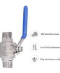 Heavy Duty 304 Stainless Steel 3/4 Inch Ball Valve With Male Thread For Plumbing And Job Sites Featuring PTFE Seals And Rock Solid Construction For Knockout Leak Free Performance