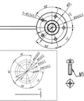 Technical drawing of Heavy Duty Marine Fuel Sending Unit 240 To 33 Ohms Stainless Steel Boat Fuel Tank Sender dimensions.