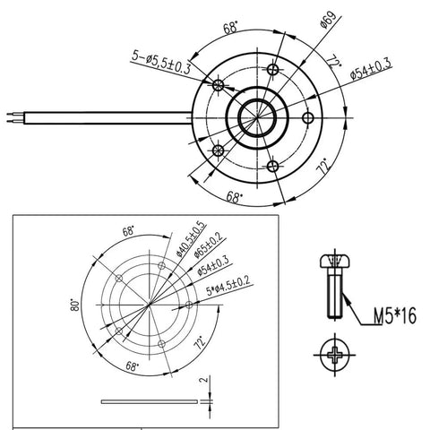 Technical drawing of Heavy Duty Marine Fuel Sending Unit 240 To 33 Ohms Stainless Steel Boat Fuel Tank Sender dimensions.