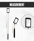 Telescoping Inspection Mirror With Light For Auto Repair Gearheads, 360 Degree Rotating Mechanic Mirror On A Stick shown extended