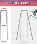 50 Pack 4-Inch Galvanized U Shaped Landscape Staples Garden Stakes For Lawn Landscaping Ground Stakes Weed Barrier Fabric Tent Stakes Outdoor Decor And Christmas Display 11 Gauge Rust Resistant Steel diagram showing dimensions