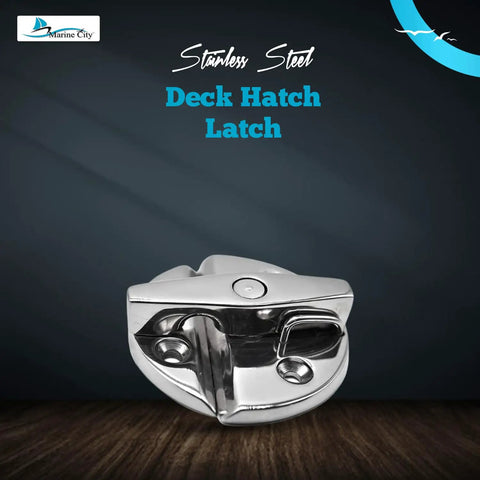 Top Tier 316 Marine Grade Stainless Steel Deck Hatch Latch Featuring A Solid Grip Twist Lock Catch For Saltwater Boats And Yachts Nasty Strong Coastal Watercraft Hardware Polished Finish For Kayaks, close-up view.