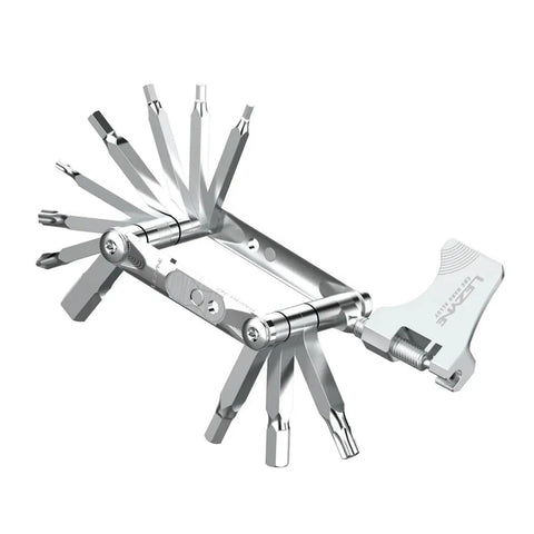 Compact Bike Multi Tool With Stainless Steel Bits, Alloy Side Plates, Hex and Torx Tools, Chain Breaker, Pro Grade Cycling Tool