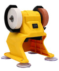 WALFRONT Cordless Mini Bench Grinder With 4 Suction Cups And Full Copper Motor for sanding and polishing in a compact design.