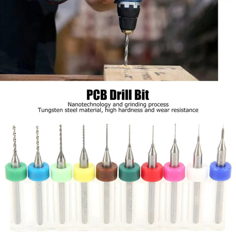 PCB Drill Bit Set For Circuit Boards, Pro Grade Tungsten Steel Micro Twist Bits Kit, 0.1mm To 1.0mm Precision Drill Bits