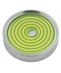 Horizontal Bead Metal Round Universal Spirit Level Bubble Green in White Diameter 25mm-60mm 1Piece(JYF30-5010QQ) top view.