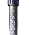 Activated Alumina Fluoride Removal Water Inline Filter For Household Drinking Water Purification System With Heavy Duty Cartridge, 2x10 inch, clear cartridge filled with absorbent beads.