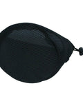 Nylon Mesh Camping Gear Storage Bag For Pots And Tableware, Drawstring Organizer Sack shown in black nylon material