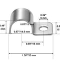 304 Stainless Steel Conduit Pipe Clamps Mounting Brackets One-Hole P-Type Clips dimensions view with measurements and specs shown