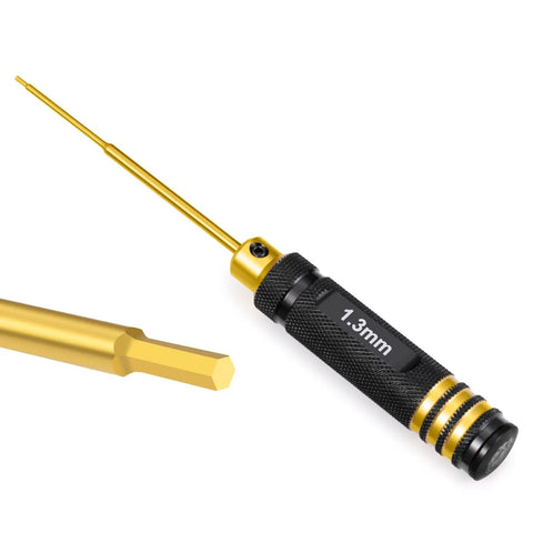Four Piece Titanium Hex Screwdriver Set With Ergonomic Slip Resistant Handles 1.3mm visible close-up